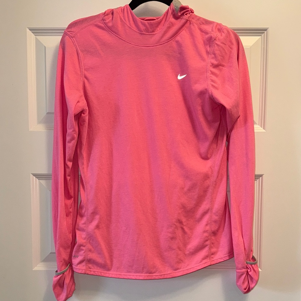 Nike Pink Long Sleeve Top dri fit running hoodie